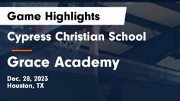 Cypress Christian School vs Grace Academy Game Highlights - Dec. 28, 2023