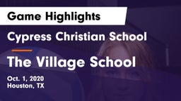 Cypress Christian School vs The Village School Game Highlights - Oct. 1, 2020