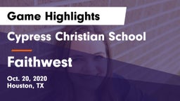 Cypress Christian School vs Faithwest Game Highlights - Oct. 20, 2020