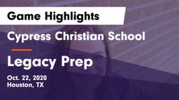 Cypress Christian School vs Legacy Prep Game Highlights - Oct. 22, 2020