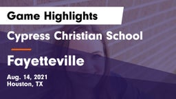 Cypress Christian School vs Fayetteville  Game Highlights - Aug. 14, 2021