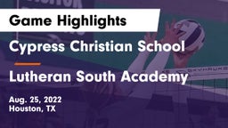 Cypress Christian School vs Lutheran South Academy Game Highlights - Aug. 25, 2022