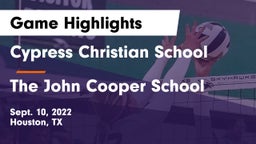 Cypress Christian School vs The John Cooper School Game Highlights - Sept. 10, 2022