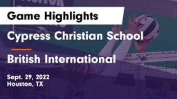 Cypress Christian School vs British International Game Highlights - Sept. 29, 2022