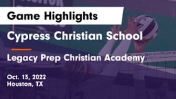 Cypress Christian School vs Legacy Prep Christian Academy Game Highlights - Oct. 13, 2022