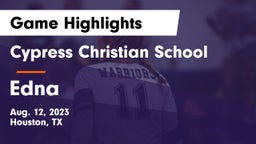 Cypress Christian School vs Edna  Game Highlights - Aug. 12, 2023