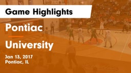 Pontiac  vs University Game Highlights - Jan 13, 2017