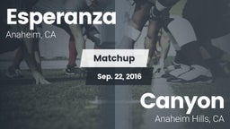 Matchup: Esperanza vs. Canyon  2016