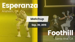 Matchup: Esperanza vs. Foothill  2016