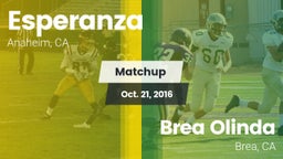 Matchup: Esperanza vs. Brea Olinda  2016