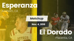 Matchup: Esperanza vs. El Dorado  2016