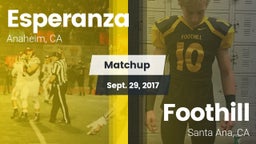 Matchup: Esperanza vs. Foothill  2017