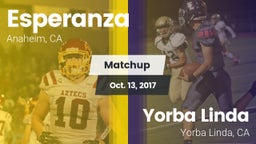 Matchup: Esperanza vs. Yorba Linda  2017