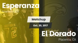 Matchup: Esperanza vs. El Dorado  2017