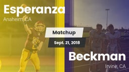 Matchup: Esperanza vs. Beckman  2018