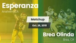 Matchup: Esperanza vs. Brea Olinda  2018