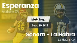 Matchup: Esperanza vs. Sonora  - La Habra 2019