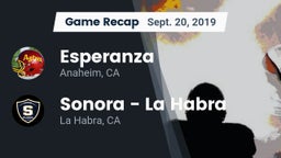 Recap: Esperanza  vs. Sonora  - La Habra 2019