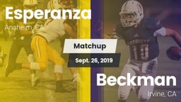Matchup: Esperanza vs. Beckman  2019