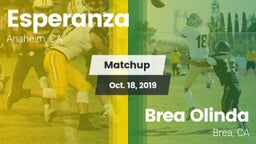 Matchup: Esperanza vs. Brea Olinda  2019
