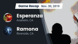 Recap: Esperanza  vs. Ramona  2019