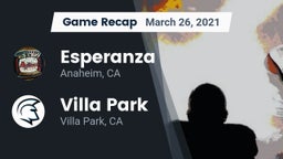 Recap: Esperanza  vs. Villa Park  2021