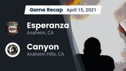 Recap: Esperanza  vs. Canyon  2021