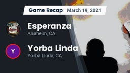 Recap: Esperanza  vs. Yorba Linda  2021