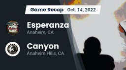 Recap: Esperanza  vs. Canyon  2022