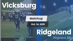 Matchup: Vicksburg vs. Ridgeland  2016