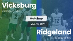 Matchup: Vicksburg vs. Ridgeland  2017