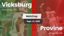 Matchup: Vicksburg vs. Provine  2019