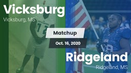 Matchup: Vicksburg vs. Ridgeland  2020