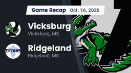 Recap: Vicksburg  vs. Ridgeland  2020