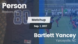 Matchup: Person  vs. Bartlett Yancey  2017