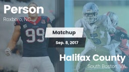 Matchup: Person  vs. Halifax County  2017
