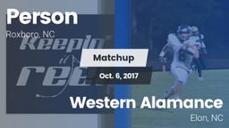 Matchup: Person  vs. Western Alamance  2017