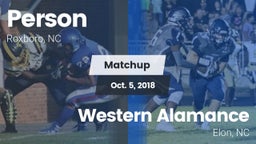 Matchup: Person  vs. Western Alamance  2018