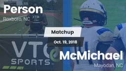 Matchup: Person  vs. McMichael  2018