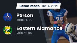 Recap: Person  vs. Eastern Alamance  2019