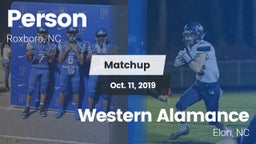 Matchup: Person  vs. Western Alamance  2019