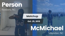 Matchup: Person  vs. McMichael  2019