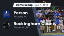 Recap: Person  vs. Rockingham County  2019