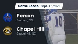 Recap: Person  vs. Chapel Hill  2021