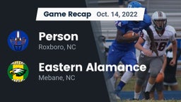 Recap: Person  vs. Eastern Alamance  2022