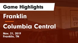Franklin  vs Columbia Central  Game Highlights - Nov. 21, 2019