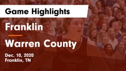 Franklin  vs Warren County  Game Highlights - Dec. 10, 2020