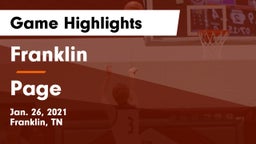 Franklin  vs Page  Game Highlights - Jan. 26, 2021