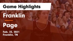 Franklin  vs Page  Game Highlights - Feb. 23, 2021
