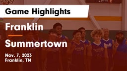 Franklin  vs Summertown  Game Highlights - Nov. 7, 2023